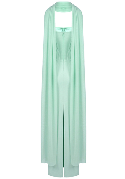 Simple Strapless Sheath Long Party Dress Green Evening Dress  Y8704