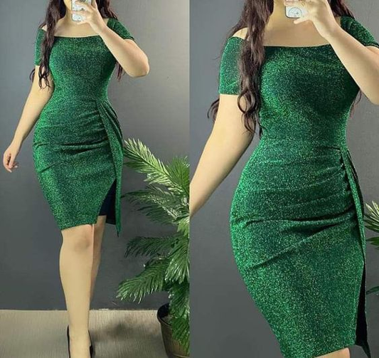 Green Short Sleeves Bodycon Dress,Sexy Homecoming Dress Y6051