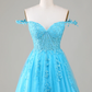 Cute A Line Spaghetti Straps Grey Short Homecoming Dress with Appliques Y2397