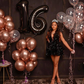 A-line Black Sequin Homecoming Dress,Black Birthday Party Dress Y4601