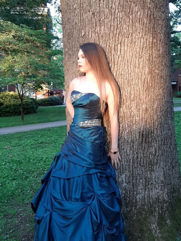 Retro Blue Strapless Satin Pleated Long Evening Dress Prom Dresses With Beads SP2128