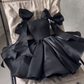 Chic Black A-line Homecoming Dress,Black Cocktail Dress Y6522