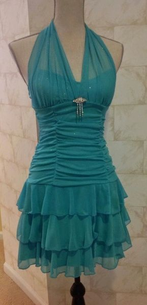 Sexy Halter Blue Chiffon Short Homecoming Dress Cocktail Dress SP137