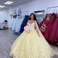 Yellow 3D Flowers Ball Gown Dress Sweet 16 Dress Y6578