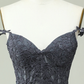 Cute A Line Spaghetti Straps Grey Short Homecoming Dress with Appliques Y2397