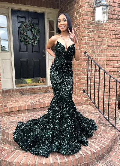 Sexy Mermaid Glitter Prom Dress Long Evening Gowns Dark Green Women Fo Simplepromdress Sexy Mermaid Glitter Prom Dress Long Evening Gowns Dark Green Women Fo Simplepromdress