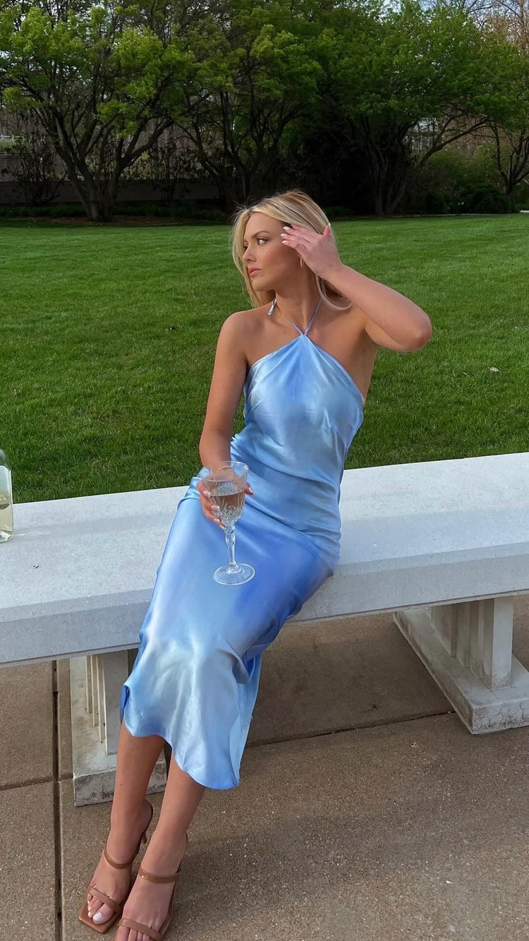 Women's Halter Neckline Blue Prom Dress,Wedding Guest Dress Y3024 Simplepromdress Women's Halter Neckline Blue Prom Dress,Wedding Guest Dress Y3024 Simplepromdress