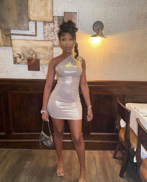 Sexy Dress Women One Shoulder Dress Solid Color Sleeveless Homecoming – Simplepromdress Sexy Dress Women One Shoulder Dress Solid Color Sleeveless Homecoming – Simplepromdress