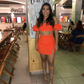 Sexy Orange Two Piece Homecoming Dress,Orange Party Dress Y2189