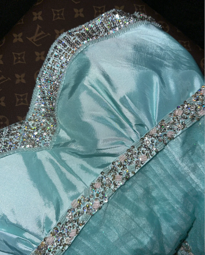 Pretty Sweetheart Neck Light Green Tulle Satin Beaded Mermaid Prom Dress Long Evening Dress SP778