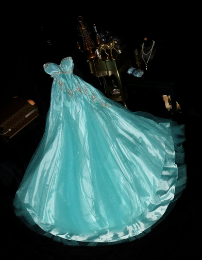 Pretty Sweetheart Neck Light Green Tulle Satin Beaded Mermaid Prom Dress Long Evening Dress SP778