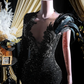 Black Sequins Rhinestone Applique Long Sleeve Mermaid Prom Dress Evening Dress Y8313
