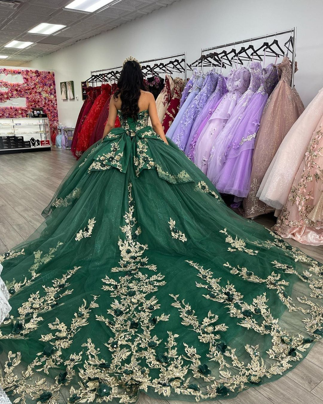 Green Swetheart Quinceanera Dresses Birthday Prom 3D Flowers Ball Gown Simplepromdress Green Swetheart Quinceanera Dresses Birthday Prom 3D Flowers Ball Gown Simplepromdress