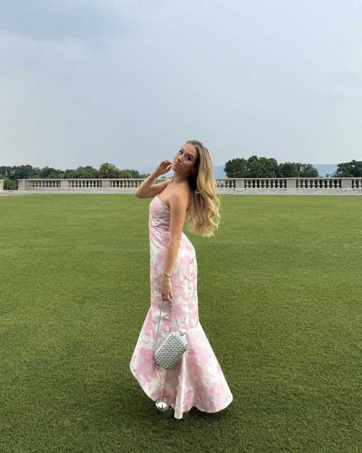 Sweet Pink Satin Print Floral Evening Dress Mermaid Prom Dress Y7828