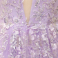 Lilac A-line V Neck Tulle Applique Lace-Up Back Long Prom Dress,Y2464