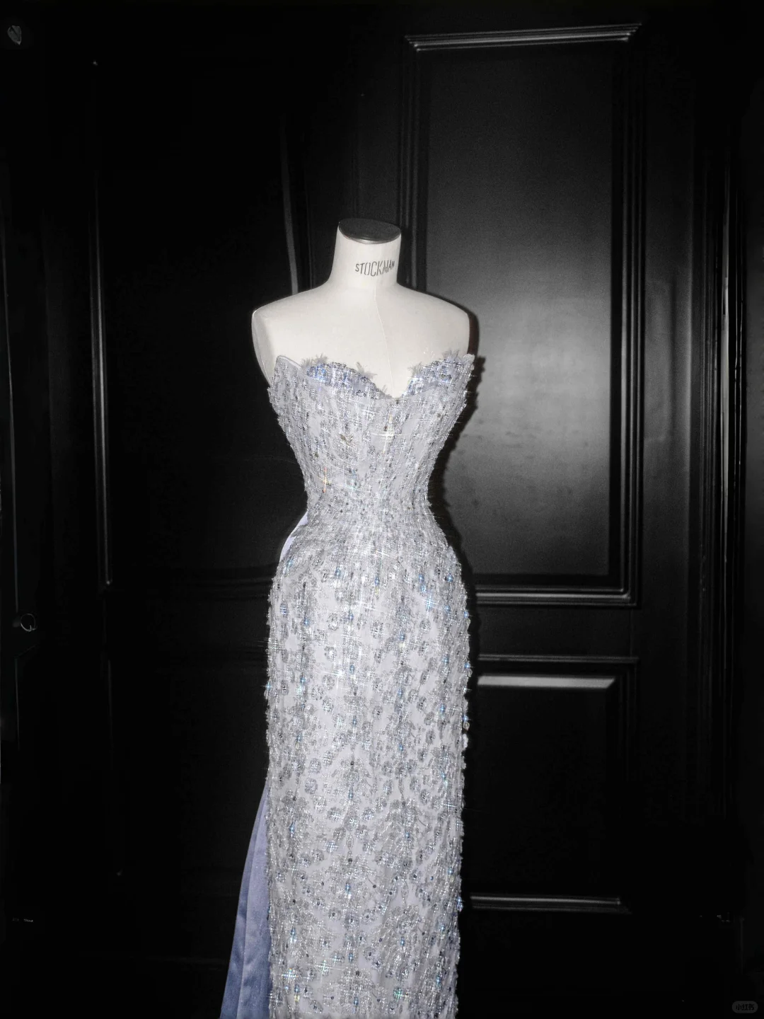 Glamorous Blue Strapless Sequins Beaded sheath Long Prom Dress Evening Dress Y8654