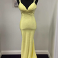 Mermaid Yellow Long Prom Dresses, Backless Yellow Prom Dresses Formal Evening Dresses Y1562