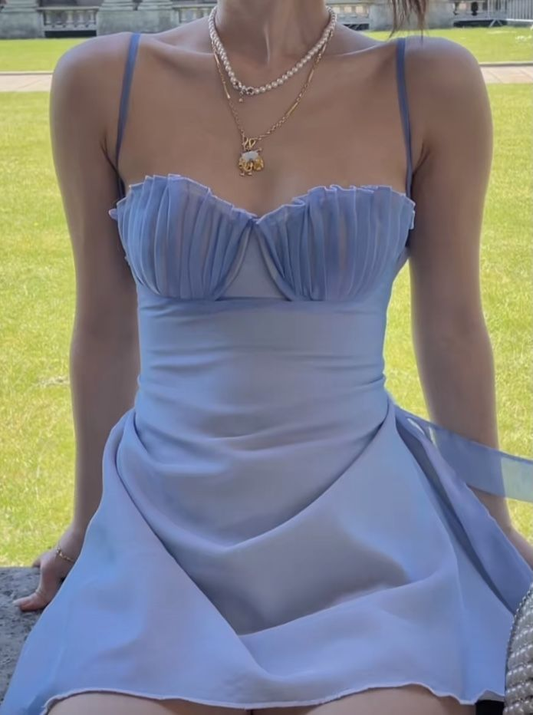 Elegant Blue Sweetheart Neck Sheath Cocktail Dress Formal Graduation Homecoming Dress Y9721