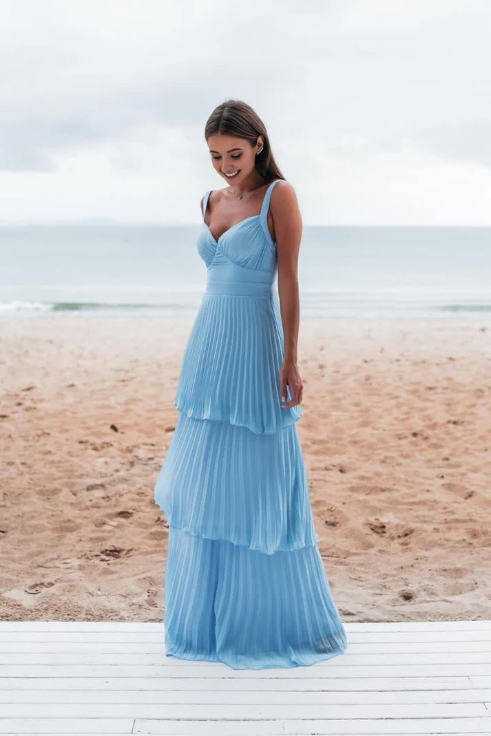 Charming Blue Prom Dress Long Evening Dress Y6363