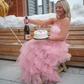 Elegant Pink Tulle Prom Dress,Pink Birthday Outfit Y7320