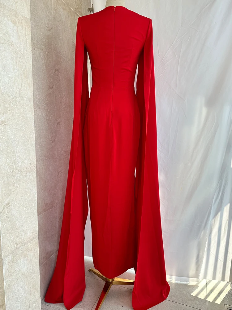 Party Evening Dresses Women Casual Strapless Red Banquet Maxi Wedding Dresses for Female Y4991