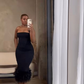 Sexy Black Strapless Bodycon Dress,Black Evening Dress Y7094