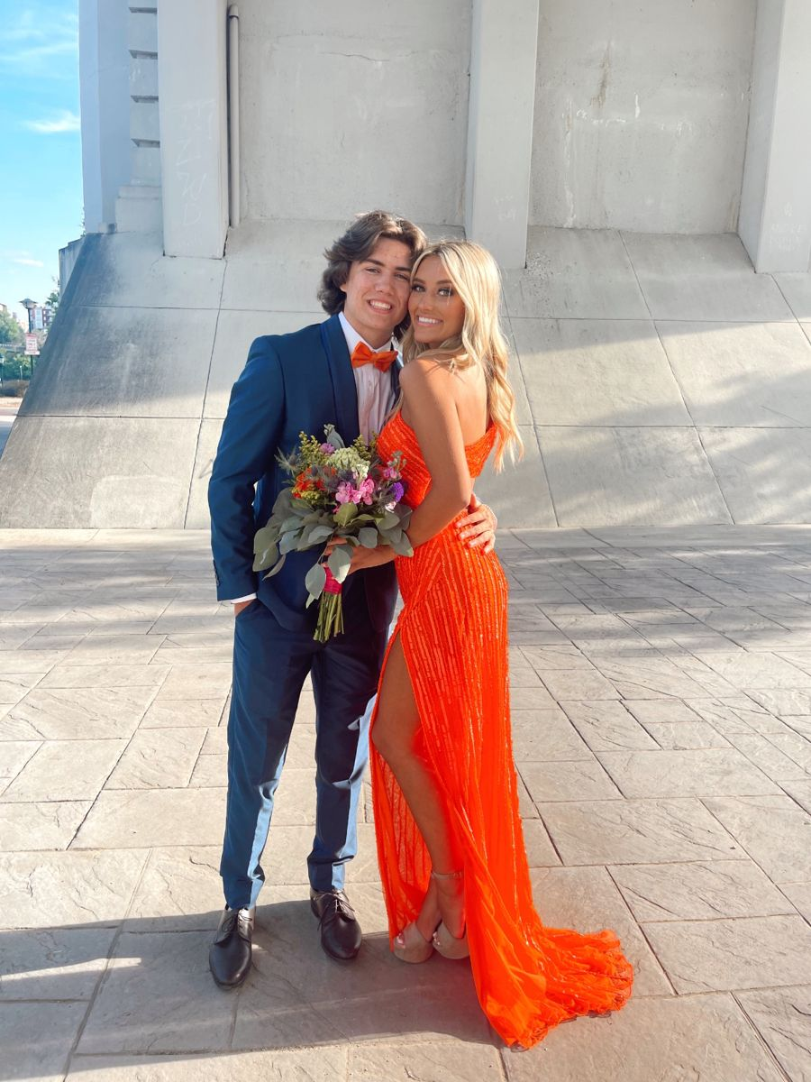 Sexy Orange Long Prom Dress,Orange Prom Gown Y5033 – Simplepromdress