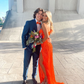 Sexy Orange Long Prom Dress,Orange Prom Gown Y5033