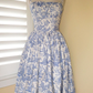 Vintage dress in blue and white "porcelain" print,short prom dress Y2818