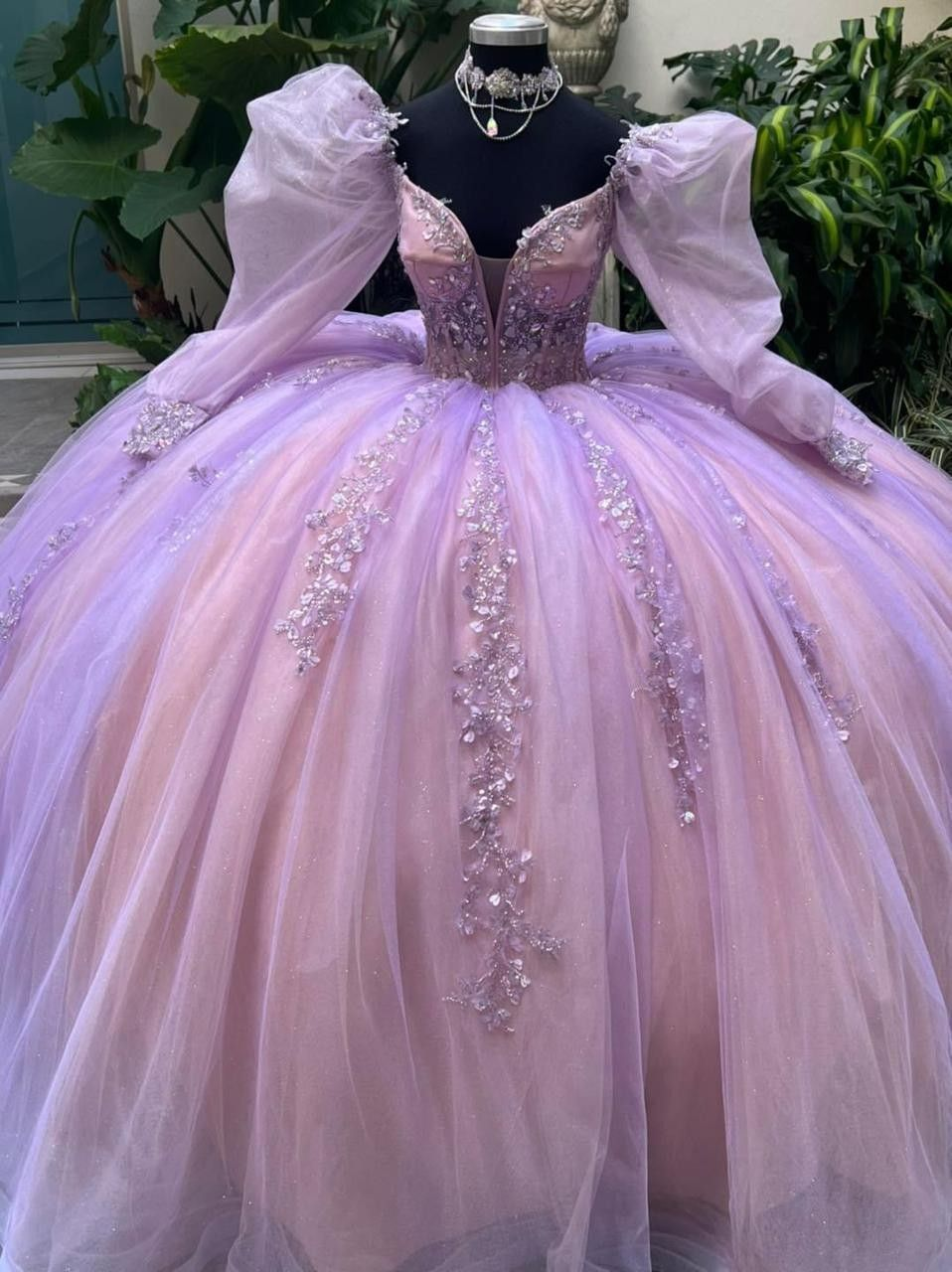 Vintage Tulle Ball Gown,Sweet 16 Dress,Princess Dress Y2353