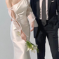 Chic White Mermaid Wedding Dress,White Bridal Dress  Y2652