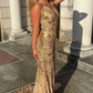 Sexy Spaghetti Straps V Neck Mermaid Evening Dress Prom Dress Y7734