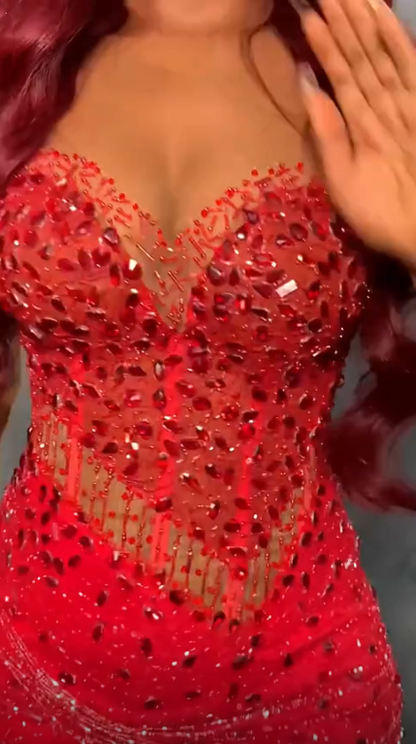 Gorgeous Red Sweetheart Neck Satin Beaded Tassel Sheath Short Graduation Homecoming Dress,Formal Birthday Outfits SP3023