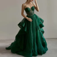 Sparkly Evening Dress Green Corset A-line Evening Gown Y6339