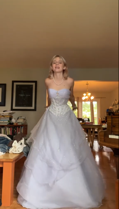 Sweet Strapless Lilac Tulle Sequin Ball Gown Formal Quinceanera Dress SP652