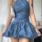 Cute A-line Print Homecoming Dress,18th Birthday Outfit Y7265