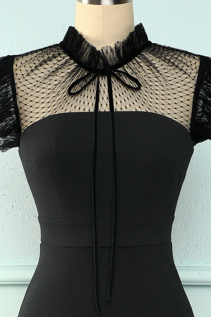 Black Mermaid High Neck Bodycon Dress,Short Evening Dress  Y5066