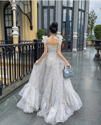 Princess Chiffon Print Floral A-line Long Prom Dress,18th Birthday Out Simplepromdress Princess Chiffon Print Floral A-line Long Prom Dress,18th Birthday Out Simplepromdress