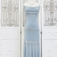 Classy Spaghetti Straps Blue Chiffon Beaded Prom Dress Evening Dress Y8248