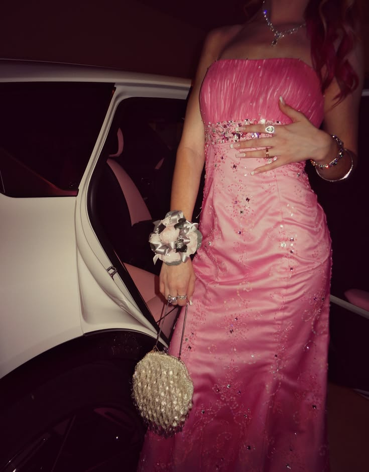 Glamorous Pink Tulle Sequin Beaded Long Party Dress Birthday Dress SP2452