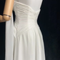 Classy Spaghetti Straps White Chiffon Beaded Mermaid Long Evening Dress Formal Birthday Prom Dresses With Cape SP1381
