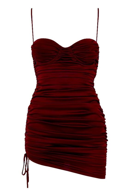 Sexy Burgundy Bodycon Dress,Cocktail Dress,Short Homecoming Dress Y203 – Simplepromdress
