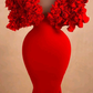 Women Red Long Evening Dress Mermaid Formal Dress Ruffles Cloud Shoulder  Y4932