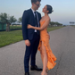 Orange Irregular Ruffle Hem Hi-low Prom Dress Y4138