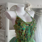 Sexy Halter Butterfly Beaded Tulle Long Party Dress Green Backless Prom Gown SP1467
