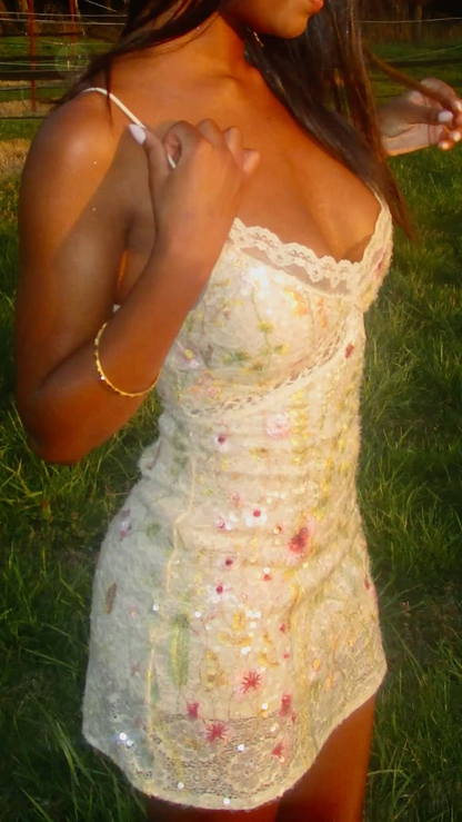 Gorgeous Spaghetti Straps Lace Sequin Sheath Cocktail Dress,Pastel Yellow V Neck Short Homecoming Dress SP2880