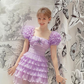 Purple A-line Tiered Homecoming Dress Birthday Party Dress  Y2690