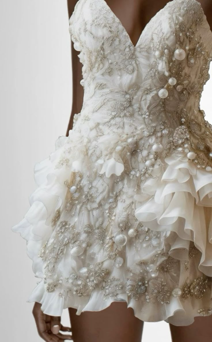 Pretty Spaghetti Straps Chiffon Beaded White ALine Short Homecoming Dress Birthday Outfits SP161