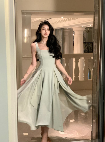 Elegant Ruffles White A-line Prom Dress,Summer Party Gown Y5569