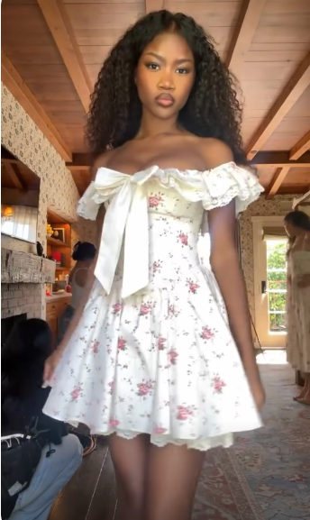 Pretty Off The Shoulder Lace Satin Floral A Line Short 15th Birthday Outfits,Off White Formal Graduation Homecoming Dress SP3208